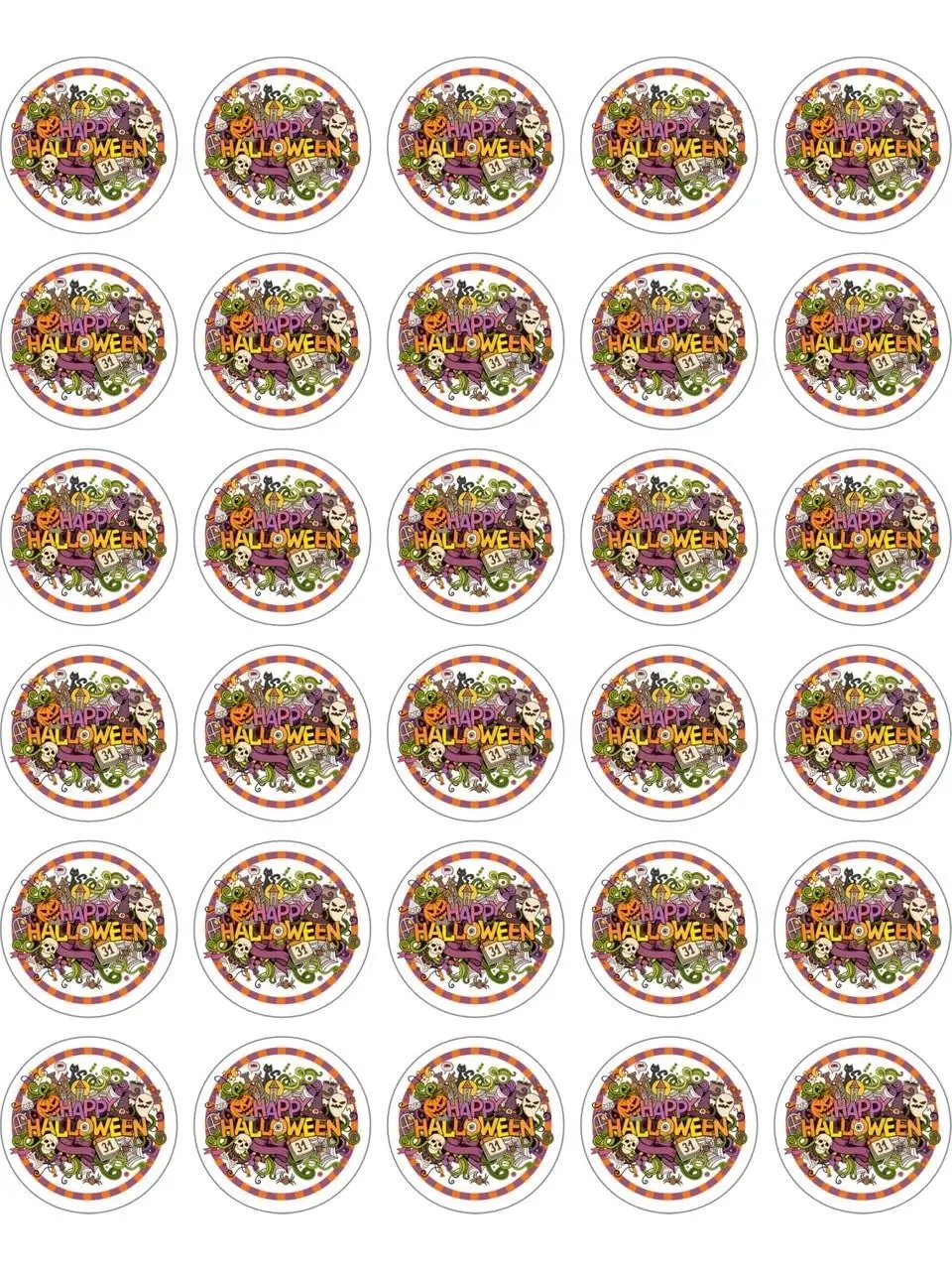 Sticker Master Happy Halloween Yılbaşı Sticker 40 Adet 5 Cm Etiket Yapışkanlı