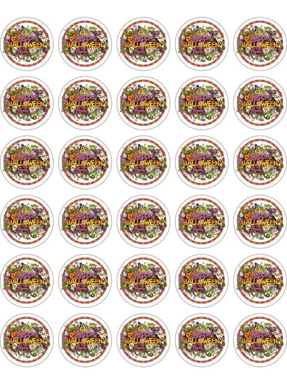 Sticker Master Happy Halloween Yılbaşı Sticker 40 Adet 5 Cm Etiket Yapışkanlı