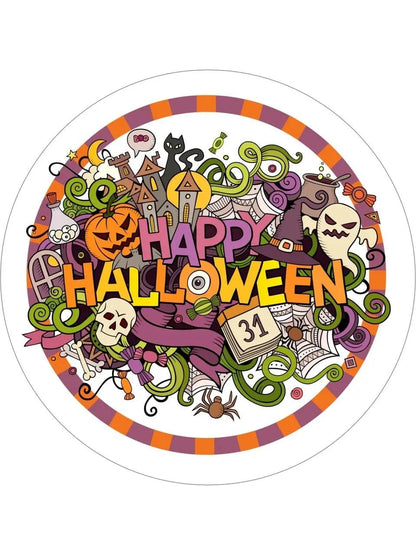 Sticker Master Happy Halloween Yılbaşı Sticker 40 Adet 5 Cm Etiket Yapışkanlı
