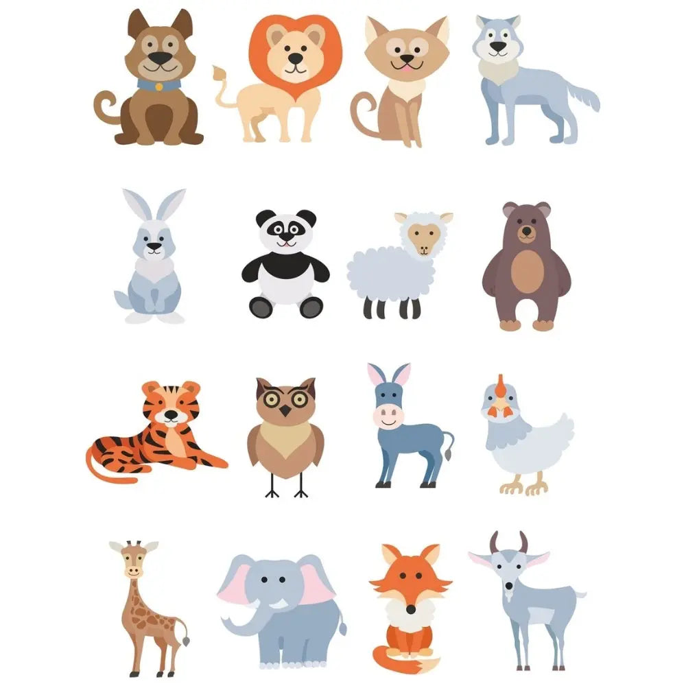 Sticker Master Hayvanlar-3 Çocuk Odası Sticker | Sevimli Hayvan Karakterleriyle Eğlenceli Dekorasyon Sticker Master
