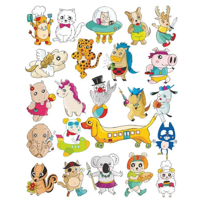 Sticker Master Hayvanlar Çocuk Odası Sticker | Renkli ve Eğlenceli Karakterler Sticker Master