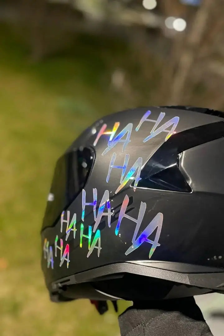 Sticker Master Hologramlı Hahaha Sticker Motorsiklet,Kask,Laptop,Motor Ve Oto Araç Sticker 15 X 30 Cm Sticker Master