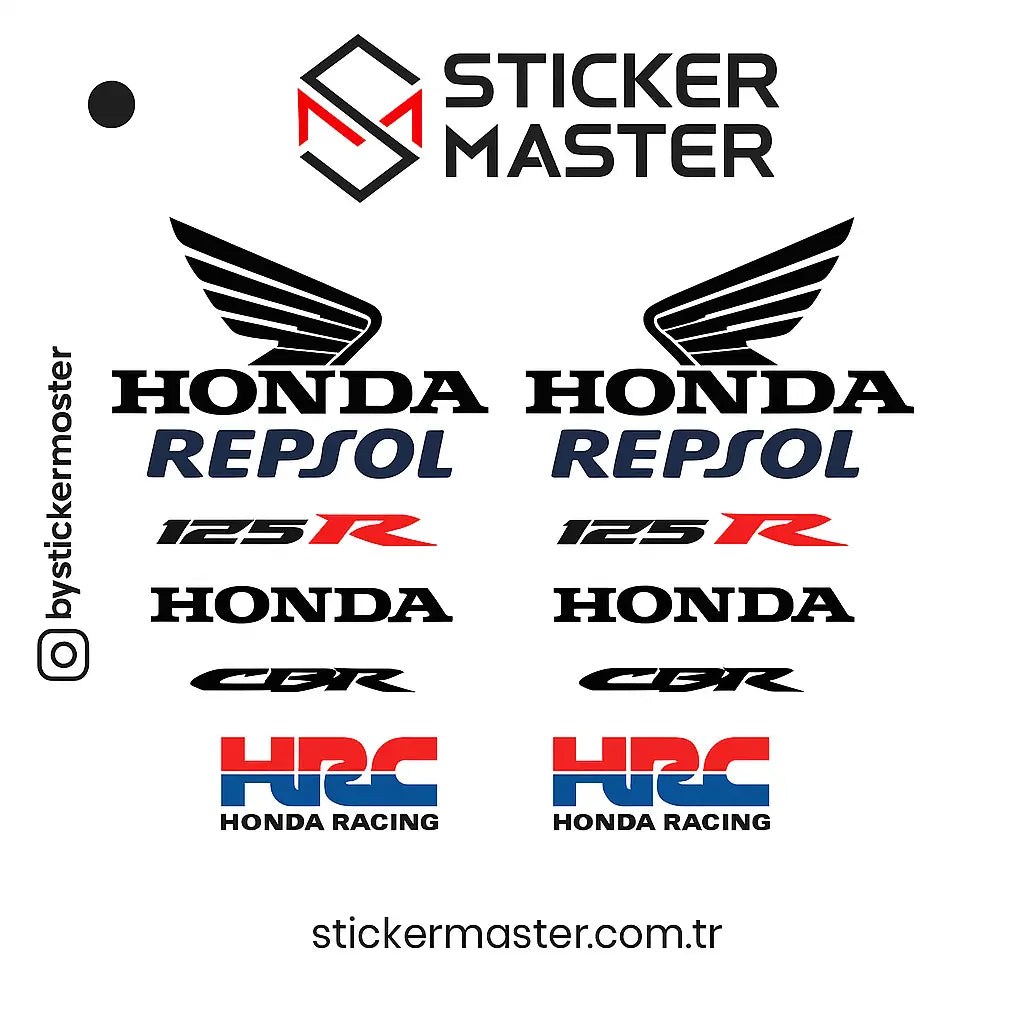 Sticker Master Honda 125R Komple Sticker Set Motor Çıkartma Etiket Sticker Master