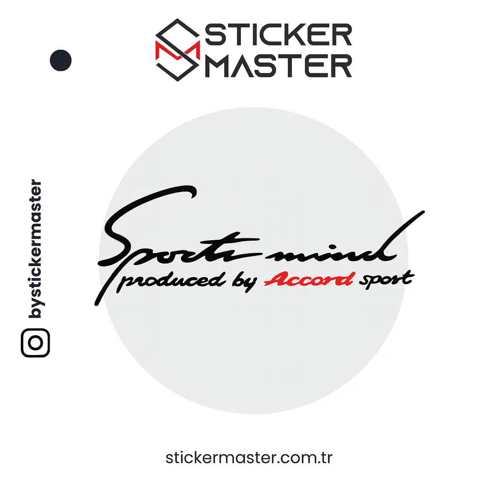 Sticker Master Honda Accord Sports Mind Sticker Oto Araç Çıkartma Etiket 30 Cm Sticker Master