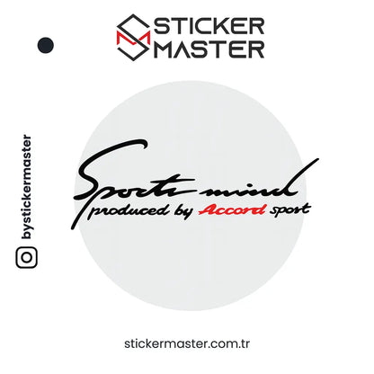 Sticker Master Honda Accord Sports Mind Sticker Oto Araç Çıkartma Etiket 30 Cm Sticker Master