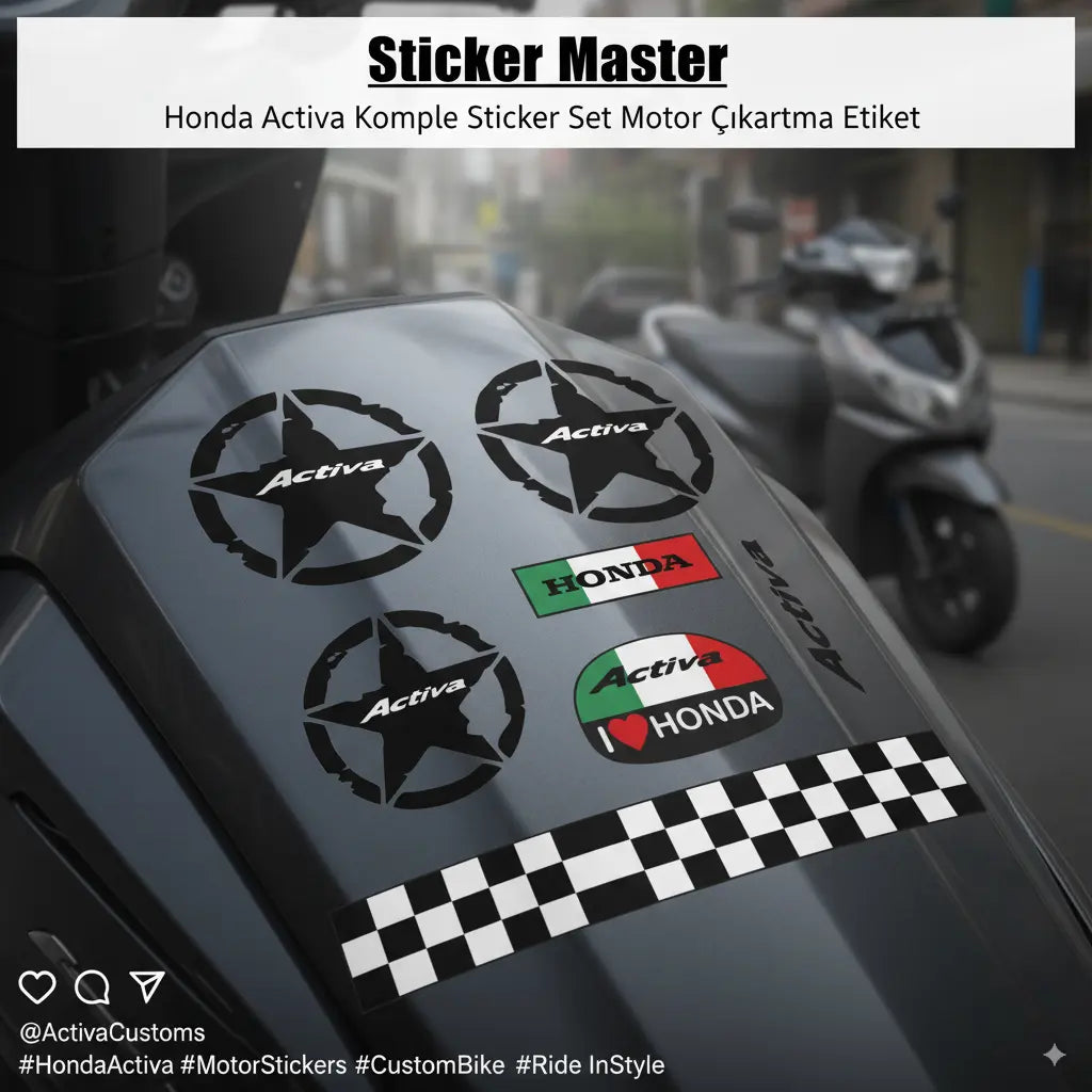 Sticker Master Honda Activa Komple Sticker Set Motor Çıkartma Etiket Sticker Master