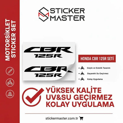 Sticker Master Honda Cbr 125R Sticker Set Motor Çıkartma Etiket 2 Adet Sticker Master