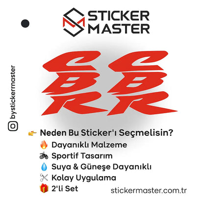 Sticker Master Honda Cbr Sticker Motor Çıkartma Etiket 2 Adet Sticker Master
