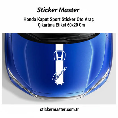 Sticker Master Honda Kaput Sport Sticker Oto Araç Çıkartma Etiket 60x20 Cm Sticker Master