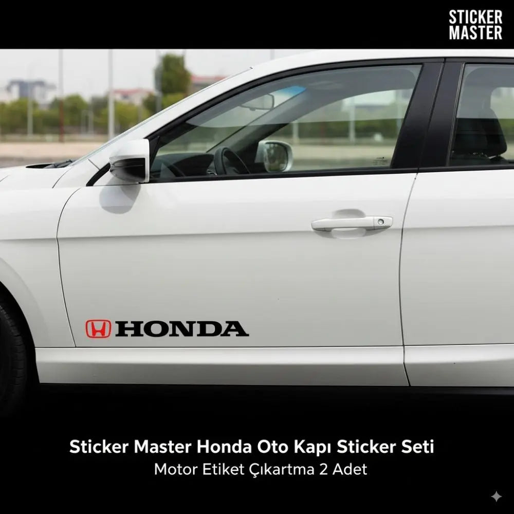 Sticker Master Honda Oto Kapı Sticker Seti Motor Etiket Çıkartma 2 Adet Sticker Master