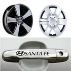 Hyundai Santa Fe Sticker Kapı Kolu ve Jant Seti (10 Adet) | Sticker Master