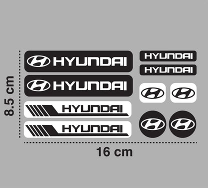Sticker Master Hyundai Sticker Seti – 10 Parça Farklı Boyutlarda Dekoratif Etiket Sticker Master