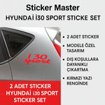 Sticker Master Hyundai i30 Sport Sticker Set – 2 Adet Sportif Araç Gövde Etiketi Sticker Master