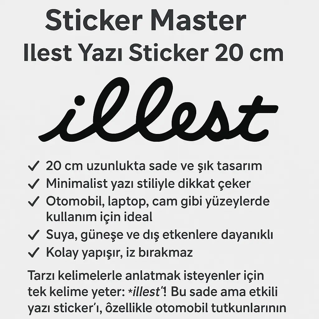 Sticker Master İllest Sticker Motor, Kask, Laptop, Araba, Oto Araç İçin Dayanıklı Etiket Decal 20 Cm Sticker Master