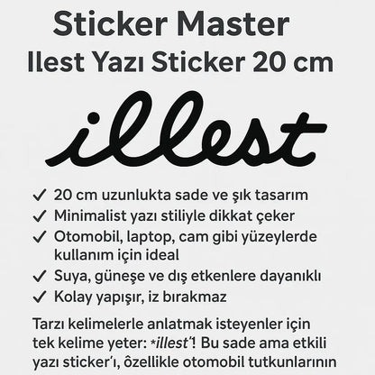 Sticker Master İllest Sticker Motor, Kask, Laptop, Araba, Oto Araç İçin Dayanıklı Etiket Decal 20 Cm Sticker Master
