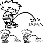 Komik JDM Sticker Calvin Peeing on Japan | Sticker Master