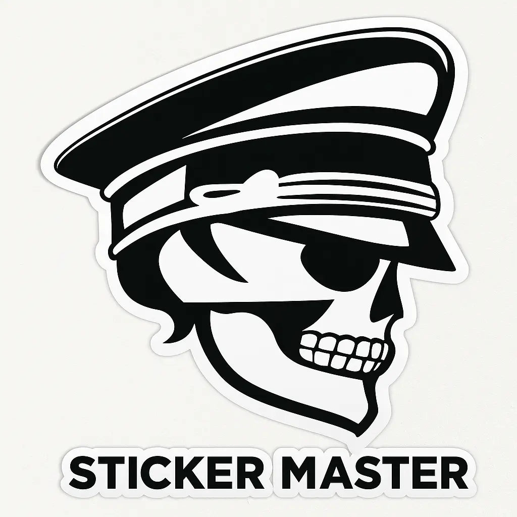 Sticker Master Kaptan Kuru Kafa Sticker – Motor, Kask, Laptop, Araba, Oto Araç İçin Dayanıklı Etiket Decal 15 Cm Sticker Master
