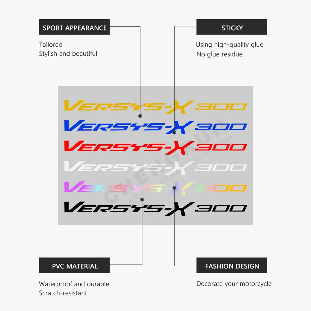 Sticker Master Kawasaki Versys-X 300 Sticker Set – Suya Dayanıklı Vinil (2017-2021) - Sticker Master