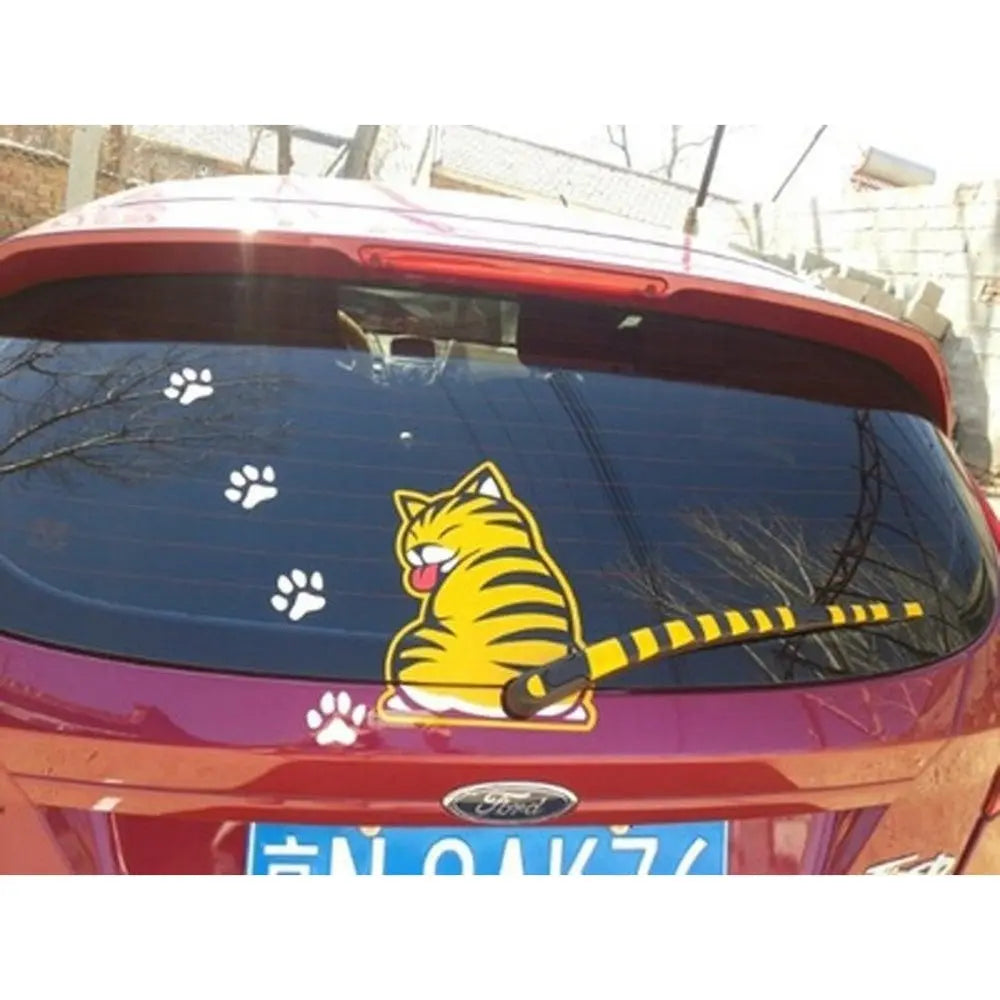 Sticker Master Kedi Silecek Sticker Motor, Kask, Laptop, Araba, Oto Araç İçin Dayanıklı Etiket Decal Sticker Master