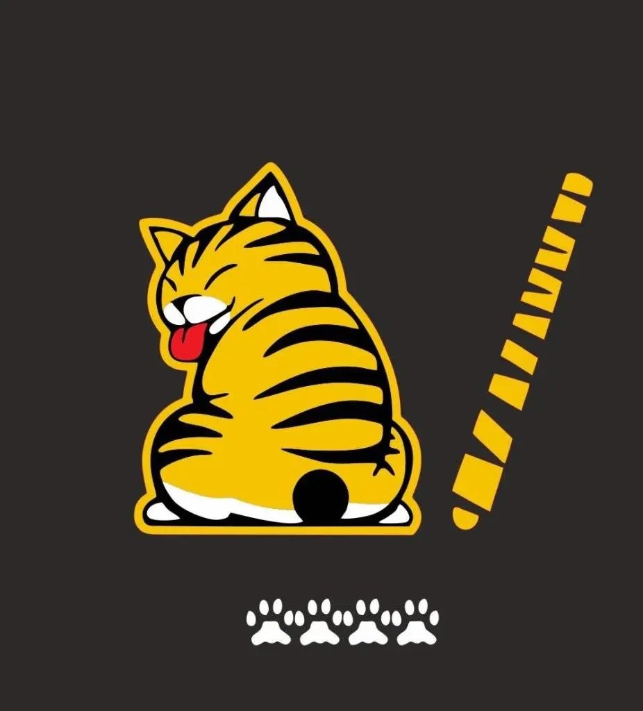 Sticker Master Kedi Silecek Sticker Motor, Kask, Laptop, Araba, Oto Araç İçin Dayanıklı Etiket Decal