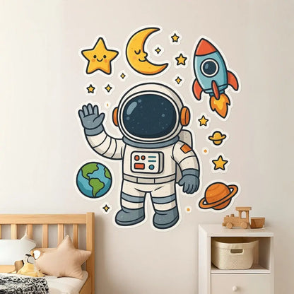 Sticker Master Küçük Astronot Oda Sticker – 60 cm Çocuk Duvar Dekoru Sticker Master