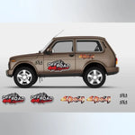 Sticker Master Lada Niva Set-4 Sticker Seti Motor, Kask, Laptop, Araba, Oto Araç İçin Dayanıklı Etiket Decal Sticker Master