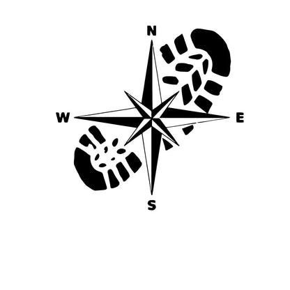 Sticker Master Macera Temalı Oto Sticker Koleksiyonu - Pusula, Dağ ve Kamp Tasarımları Sticker Master