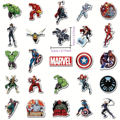 Sticker Master Marvel & Avengers Süper Kahraman Sticker Seti (50 Adet) | Su Geçirmez Çıkartmalar - Sticker Master