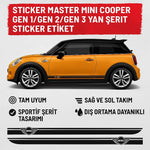 Sticker Master Mini Cooper Gen 1 / Gen 2 / Gen 3 Side Stripe Sticker Decal – Right and Left Set Sticker Master