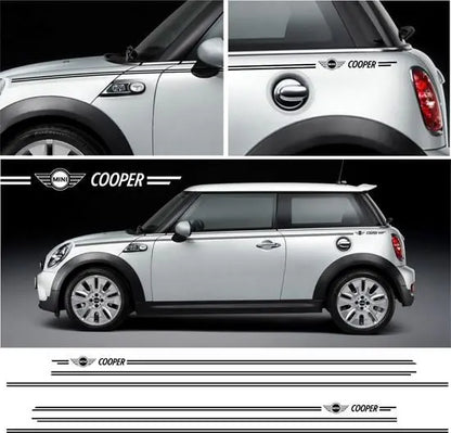 Mini R52 Stickers Mini Cooper Yan Şerit Sticker-R50 & R52 Cooper Uyumlu-Sticker Master