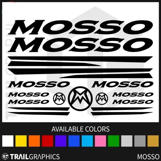 Sticker Master Mosso Bisiklet Kadro Sticker Seti – Su Geçirmez Vinil Etiketler (12 Parça) Sticker Master