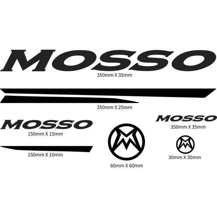 Sticker Master Mosso Bisiklet Kadro Sticker Seti – Su Geçirmez Vinil Etiketler (12 Parça) Sticker Master