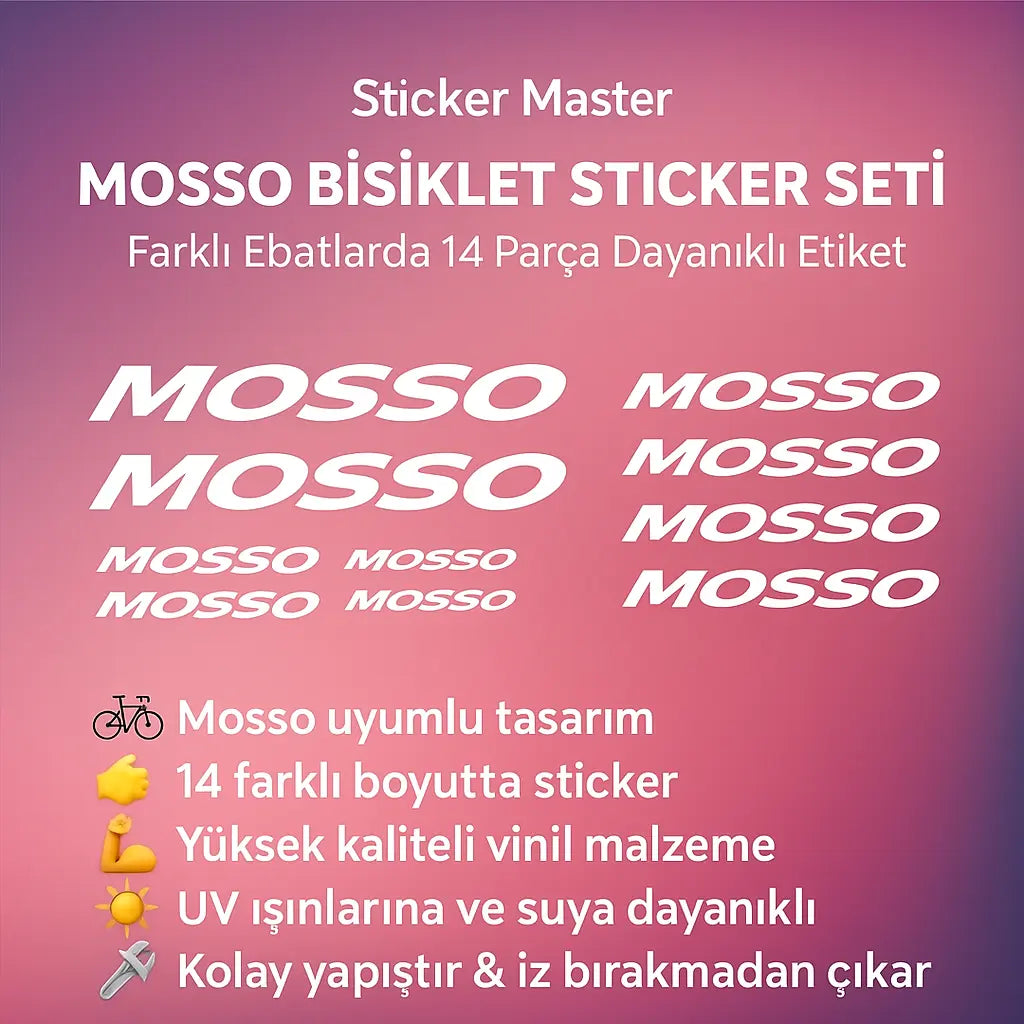 Sticker Master Mosso Bisiklet Sticker Set Etiket Sticker Master