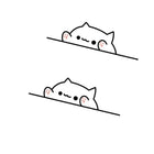Bongo Cat Sticker Sevimli Kedi Peeking (2 Adet) | Sticker Master
