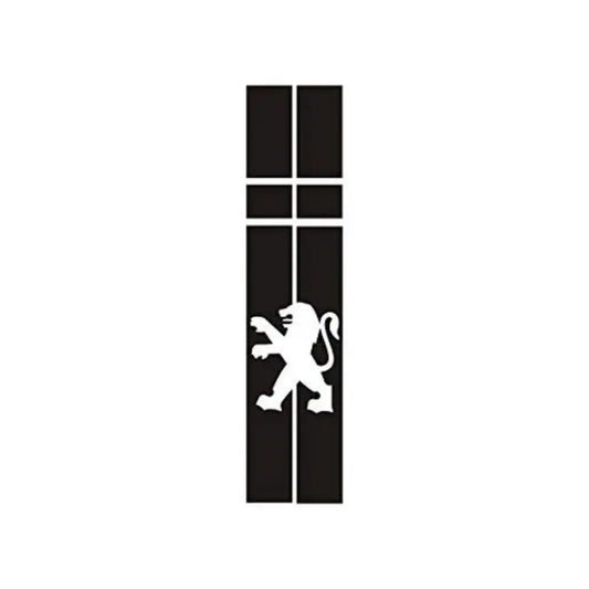 Sticker Master Peugeot Ön Kaput Sticker – Aslan Logolu Şerit Tasarım (Orta Hat) Sticker Master