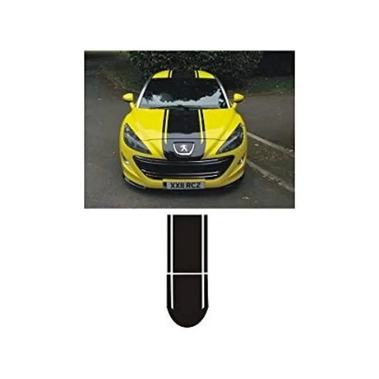 Sticker Master Peugeot RS Ön Kaput & Tavan Sticker – Siyah Çift Şerit Dekor (Tüm Gövde Boyu) Sticker Master
