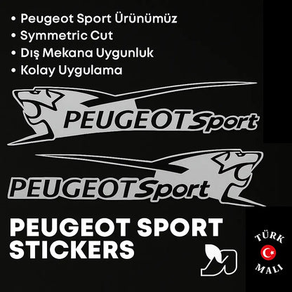 Sticker Master Peugeot Sport Sticker – 2’li Takım (30 Cm Sağ & Sol Simetrik) Sticker Master
