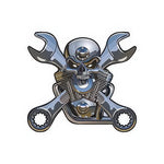 Sticker Master Piston Kurukafa Sticker – 15 Cm Motorcu Temalı Araba & Kask Etiketi Sticker Master