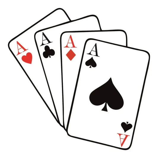 Sticker Master Poker Sticker – 12 Cm Dört As Kart Tasarımlı Eğlenceli Etiket Sticker Master