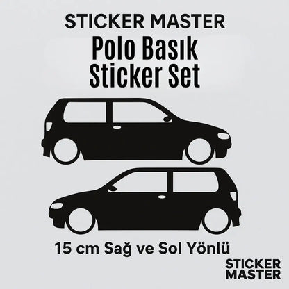 Sticker Master Polo Siluet Sticker Seti – 15 cm Sağ ve Sol Yönlü Araç Etiketi Sticker Master