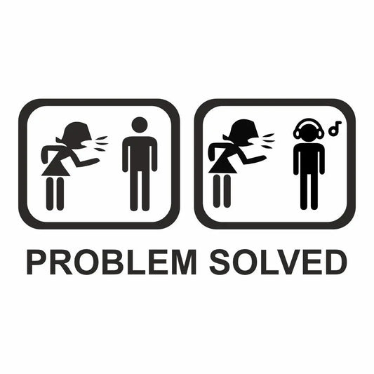 Sticker Master Problem Solved 1 Sticker - Mizahi Figürlü Araç, Laptop ve Cam Etiketi (20 cm) Sticker Master