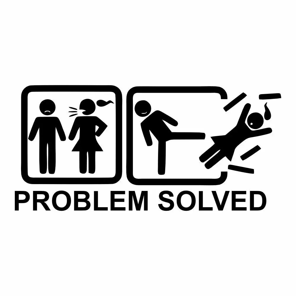 Problem Solved Sticker-Mizahi Araç ve Laptop Sticker-Sticker Master