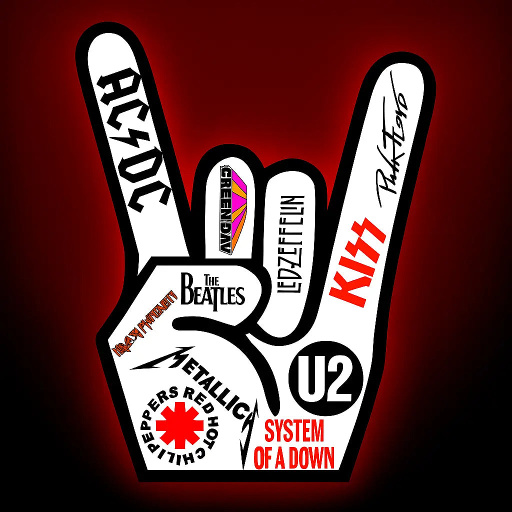 Sticker Master Punk İşaret Sticker - Rock ve Metal Grup Logolu El Hareketi Tasarımı (15 cm) Sticker Master
