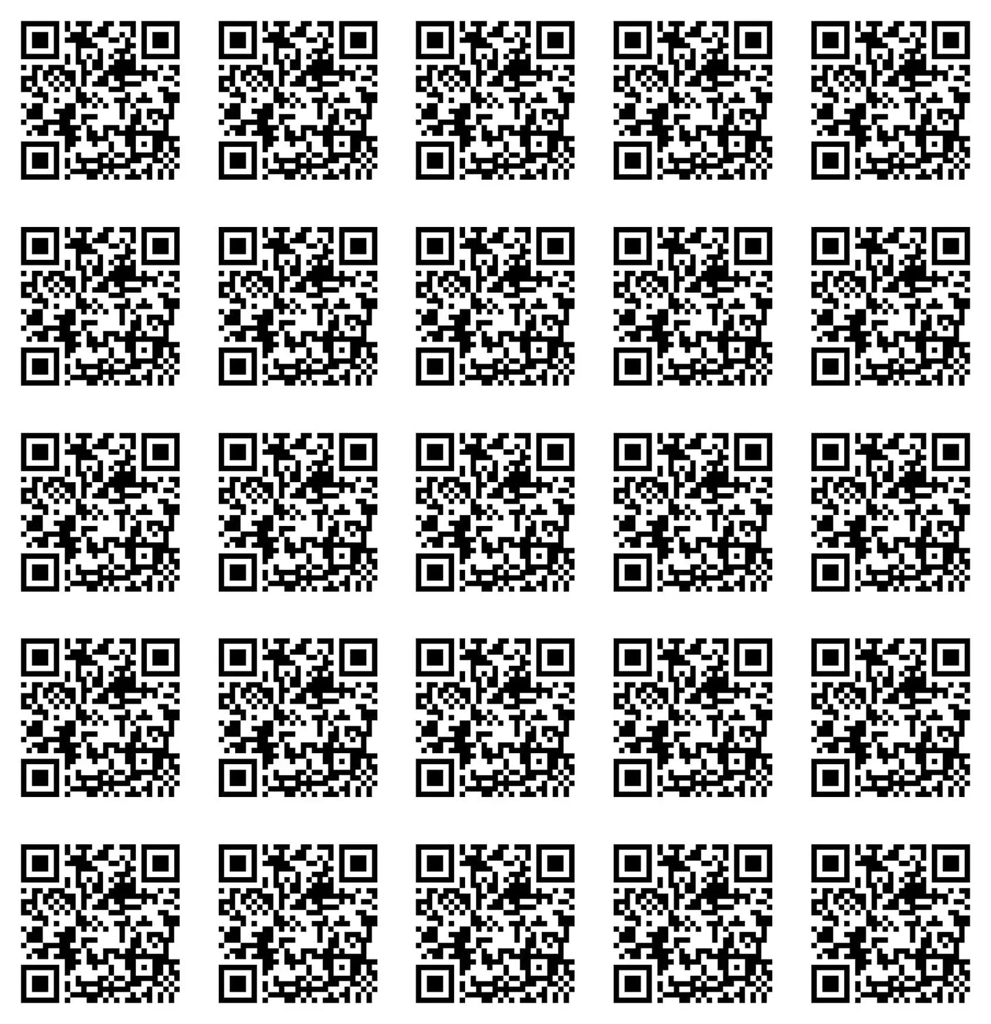 Sticker Master Qr Kod Karekod Sticker Oto, Motorsiklet, Kask,Cam, Laptop Sticker 5X5 Cm 25 Adet