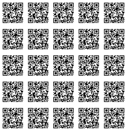 Sticker Master Qr Kod Karekod Sticker Oto, Motorsiklet, Kask,Cam, Laptop Sticker 5X5 Cm 25 Adet