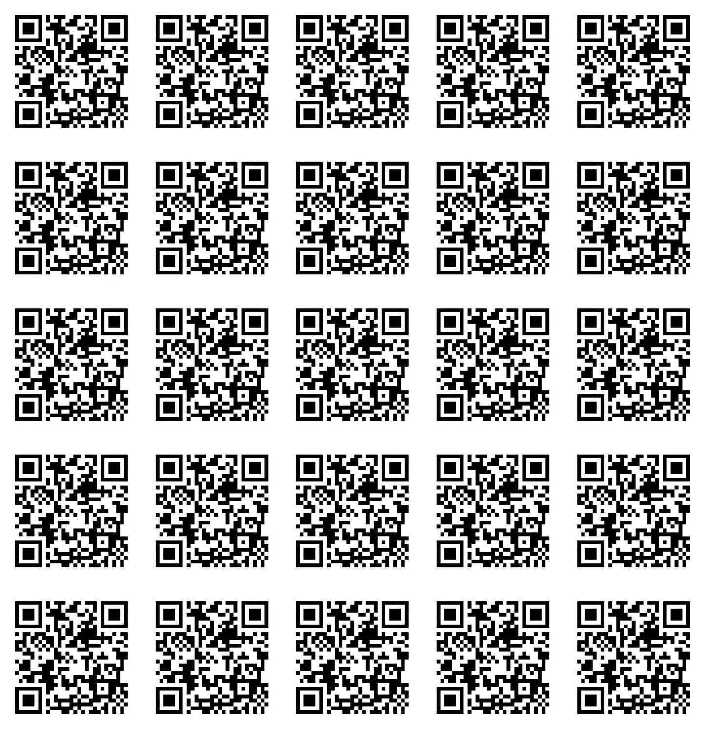 Sticker Master Qr Kod Karekod Sticker Oto, Motorsiklet, Kask,Cam, Laptop Sticker 5X5 Cm 25 Adet
