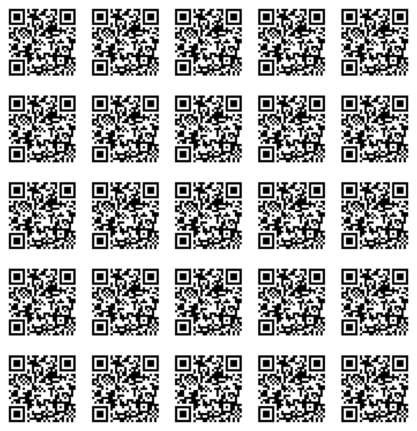 Sticker Master Qr Kod Karekod Sticker Oto, Motorsiklet, Kask,Cam, Laptop Sticker 5X5 Cm 25 Adet