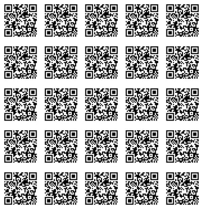 Sticker Master Qr Kod Karekod Sticker Oto, Motorsiklet, Kask,Cam, Laptop Sticker 5X5 Cm 25 Adet