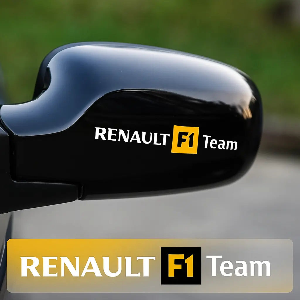 Sticker Master Renault F1 Team Ayna Sticker Seti – 2 Adet Dayanıklı Vinil Etiket Sticker Master