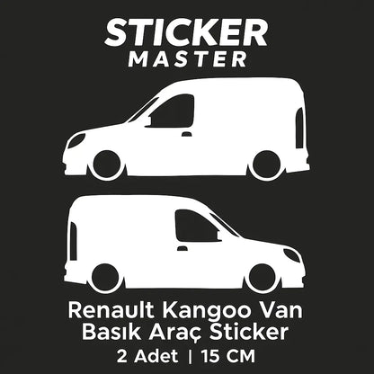 Sticker Master Renault Kangoo Van Basık Araç Siluet Sticker – 2 Adet 15 cm Dayanıklı Vinil (Sağ & Sol) Sticker Master